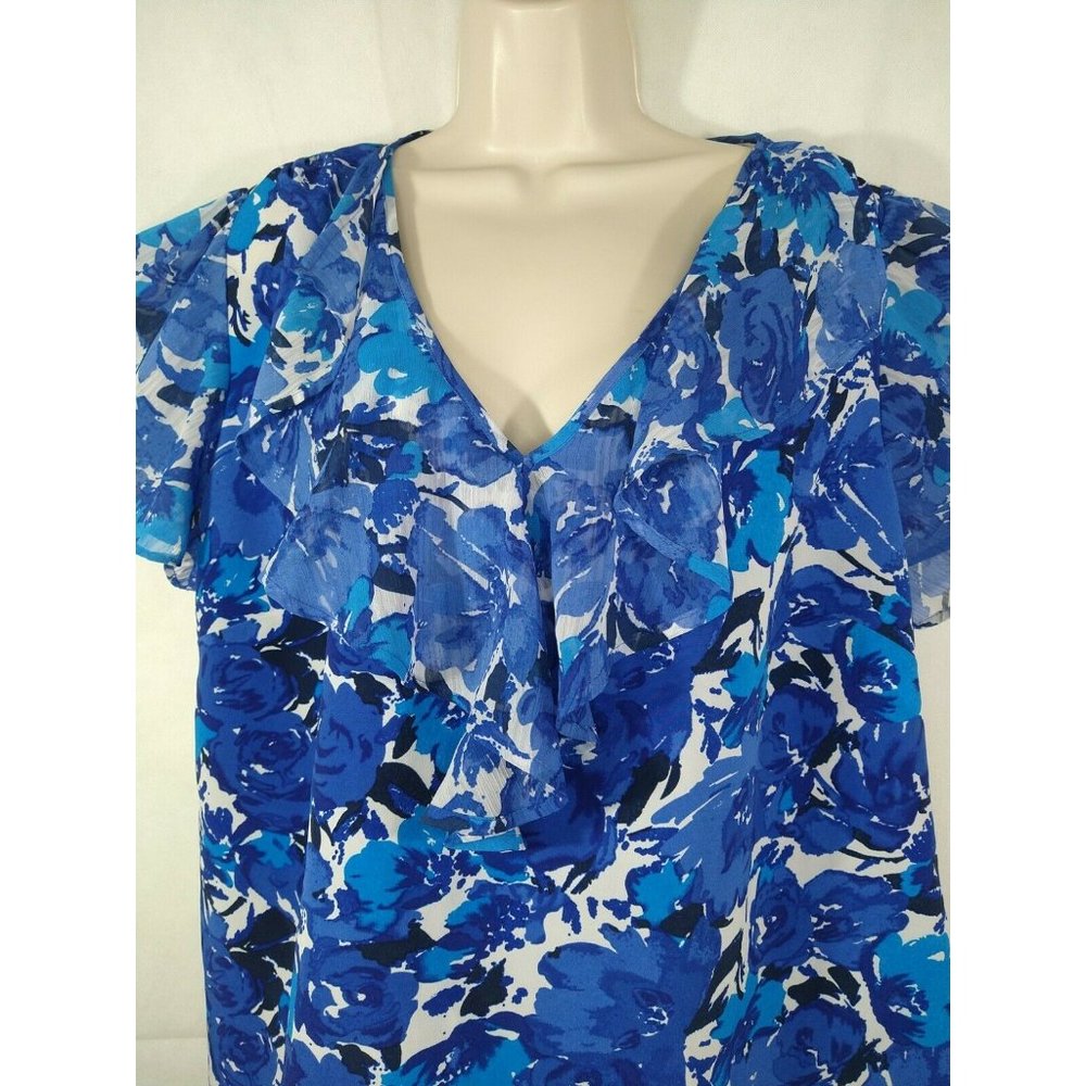 Notations Blouse Top Ruffle V-neck Women Size 2X - Picture 6 of 9